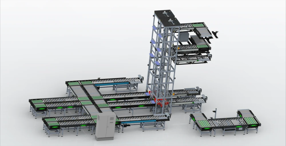 Magas szerkezetű automatizált vertikális szállítópálya 3D