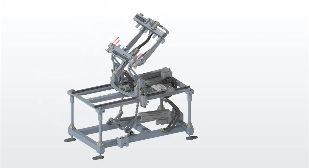 3D CAD modell ipari robotcelláról